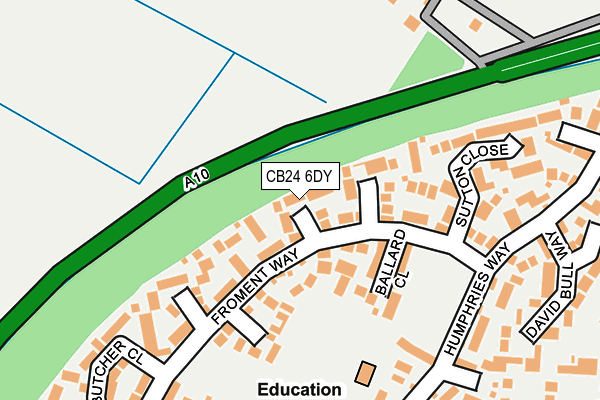 CB24 6DY map - OS OpenMap – Local (Ordnance Survey)