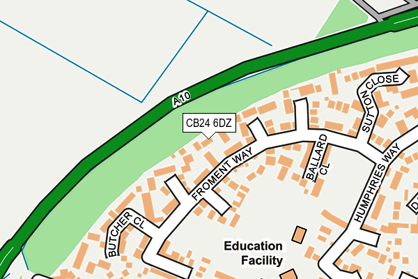 CB24 6DZ map - OS OpenMap – Local (Ordnance Survey)