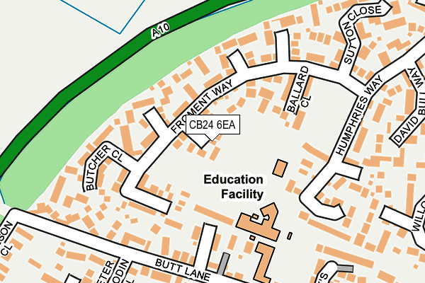 CB24 6EA map - OS OpenMap – Local (Ordnance Survey)
