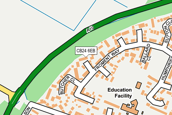 CB24 6EB map - OS OpenMap – Local (Ordnance Survey)