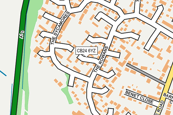 CB24 6YZ map - OS OpenMap – Local (Ordnance Survey)