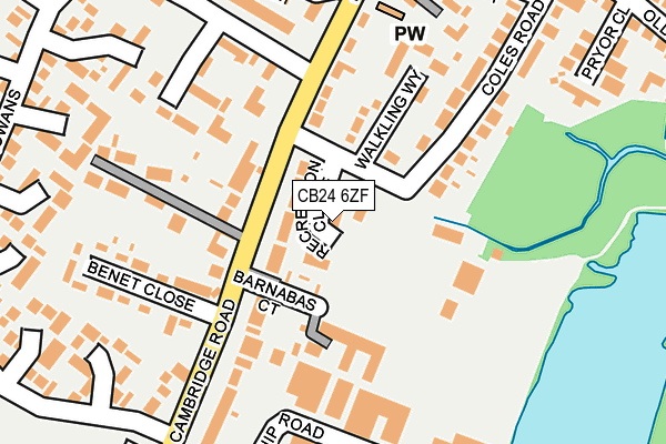 CB24 6ZF map - OS OpenMap – Local (Ordnance Survey)