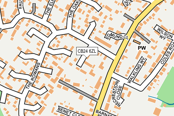 CB24 6ZL map - OS OpenMap – Local (Ordnance Survey)
