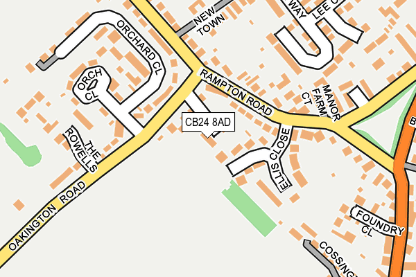 CB24 8AD map - OS OpenMap – Local (Ordnance Survey)