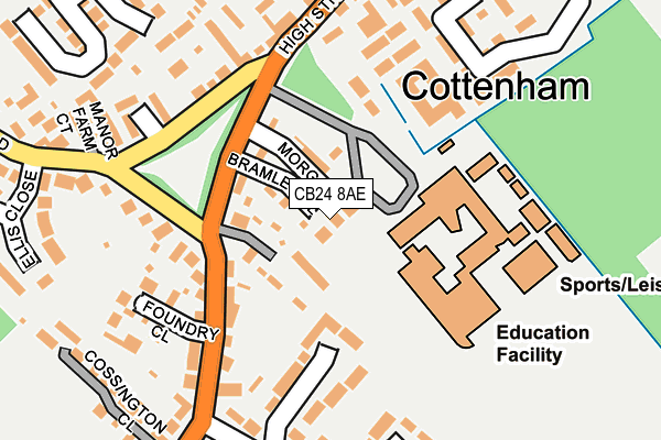 CB24 8AE map - OS OpenMap – Local (Ordnance Survey)
