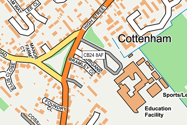 CB24 8AF map - OS OpenMap – Local (Ordnance Survey)