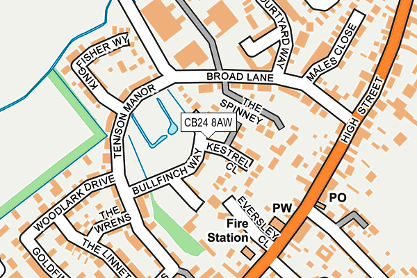 CB24 8AW map - OS OpenMap – Local (Ordnance Survey)