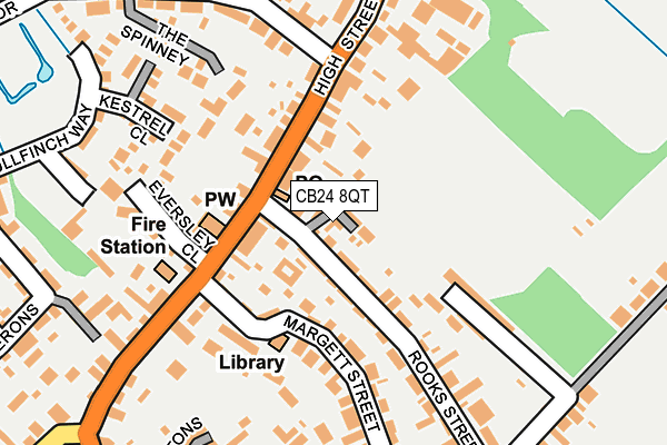 CB24 8QT map - OS OpenMap – Local (Ordnance Survey)