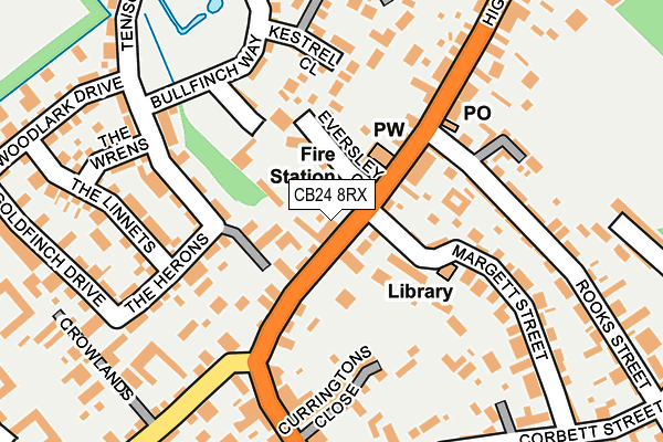 CB24 8RX map - OS OpenMap – Local (Ordnance Survey)