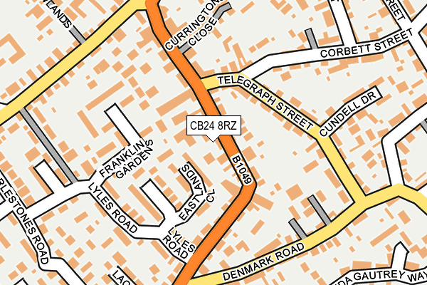 CB24 8RZ map - OS OpenMap – Local (Ordnance Survey)