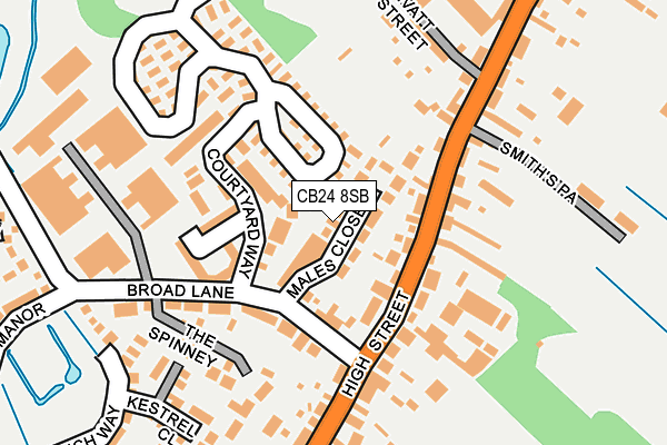 CB24 8SB map - OS OpenMap – Local (Ordnance Survey)