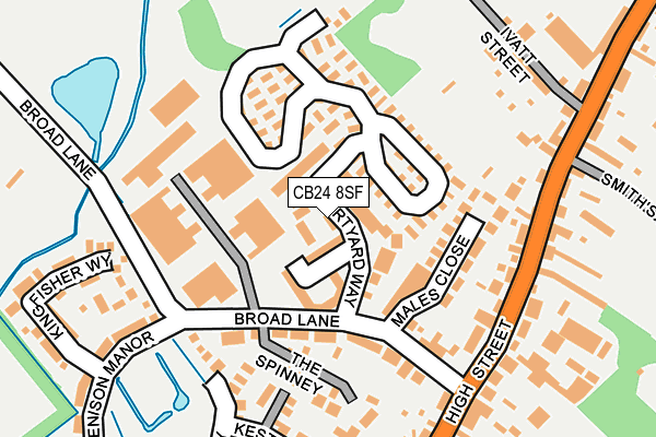 CB24 8SF map - OS OpenMap – Local (Ordnance Survey)