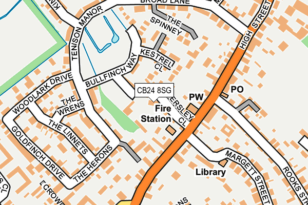 CB24 8SG map - OS OpenMap – Local (Ordnance Survey)