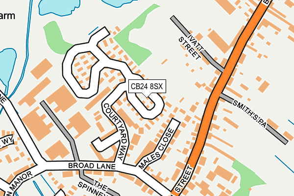 CB24 8SX map - OS OpenMap – Local (Ordnance Survey)