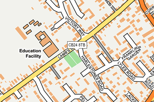 CB24 8TB map - OS OpenMap – Local (Ordnance Survey)
