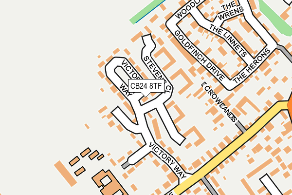 CB24 8TF map - OS OpenMap – Local (Ordnance Survey)