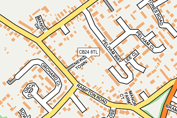 CB24 8TL map - OS OpenMap – Local (Ordnance Survey)