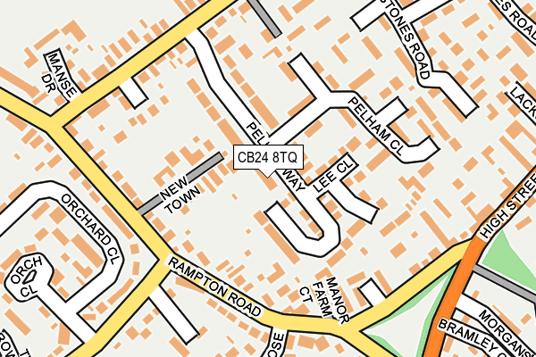 CB24 8TQ map - OS OpenMap – Local (Ordnance Survey)
