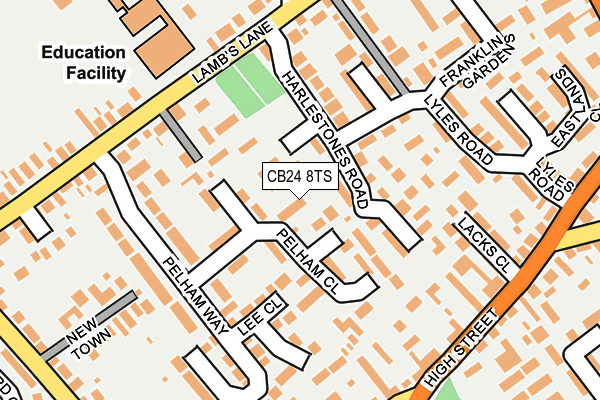 CB24 8TS map - OS OpenMap – Local (Ordnance Survey)