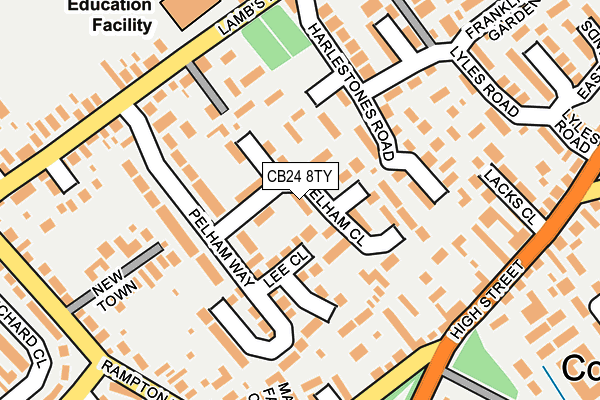 CB24 8TY map - OS OpenMap – Local (Ordnance Survey)