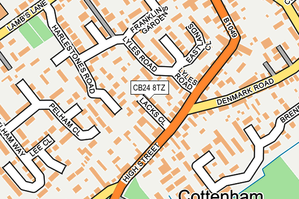 CB24 8TZ map - OS OpenMap – Local (Ordnance Survey)