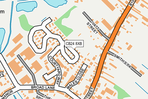 CB24 8XB map - OS OpenMap – Local (Ordnance Survey)