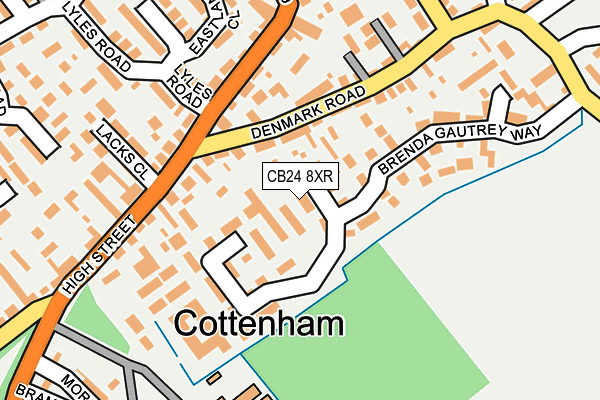 CB24 8XR map - OS OpenMap – Local (Ordnance Survey)
