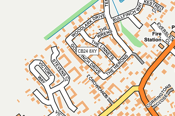CB24 8XY map - OS OpenMap – Local (Ordnance Survey)