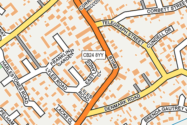 CB24 8YY map - OS OpenMap – Local (Ordnance Survey)