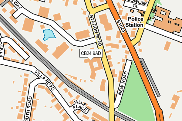 CB24 9AD map - OS OpenMap – Local (Ordnance Survey)