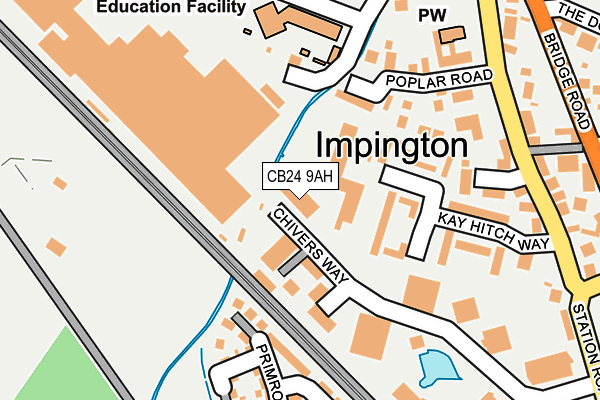 CB24 9AH map - OS OpenMap – Local (Ordnance Survey)