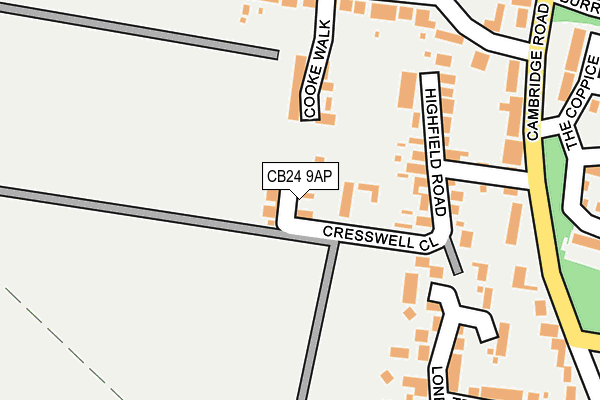 CB24 9AP map - OS OpenMap – Local (Ordnance Survey)
