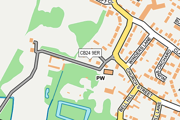 CB24 9ER map - OS OpenMap – Local (Ordnance Survey)
