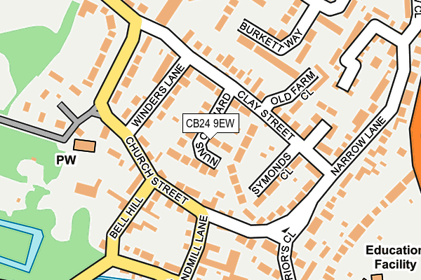 CB24 9EW map - OS OpenMap – Local (Ordnance Survey)