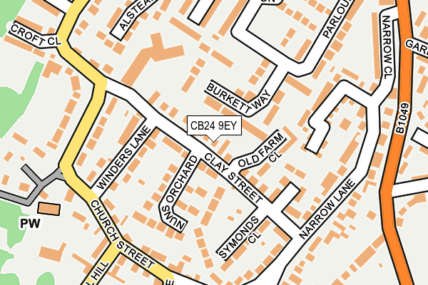CB24 9EY map - OS OpenMap – Local (Ordnance Survey)