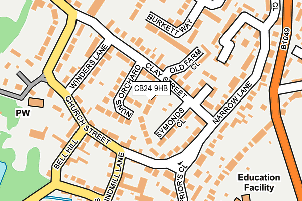 CB24 9HB map - OS OpenMap – Local (Ordnance Survey)