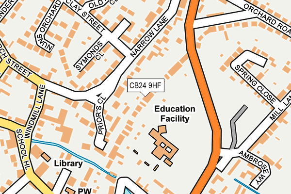 CB24 9HF map - OS OpenMap – Local (Ordnance Survey)