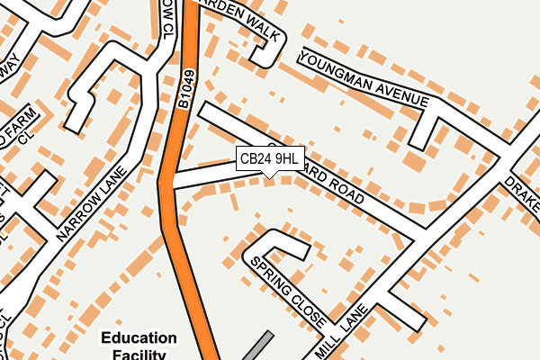 CB24 9HL map - OS OpenMap – Local (Ordnance Survey)