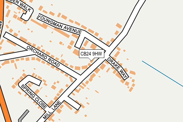 CB24 9HW map - OS OpenMap – Local (Ordnance Survey)