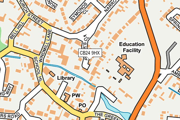 CB24 9HX map - OS OpenMap – Local (Ordnance Survey)