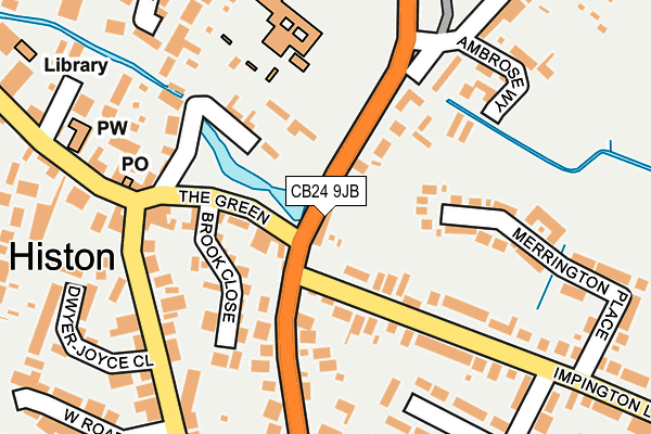 CB24 9JB map - OS OpenMap – Local (Ordnance Survey)