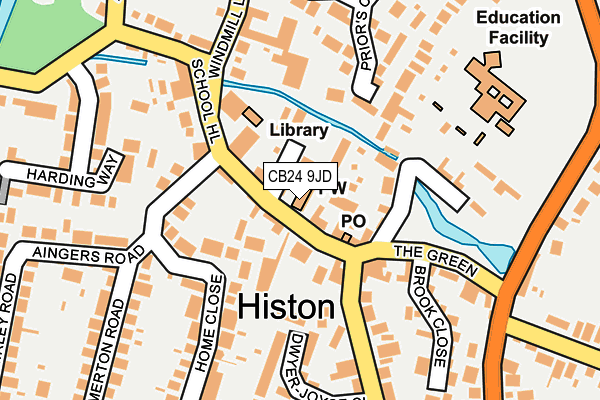 CB24 9JD map - OS OpenMap – Local (Ordnance Survey)