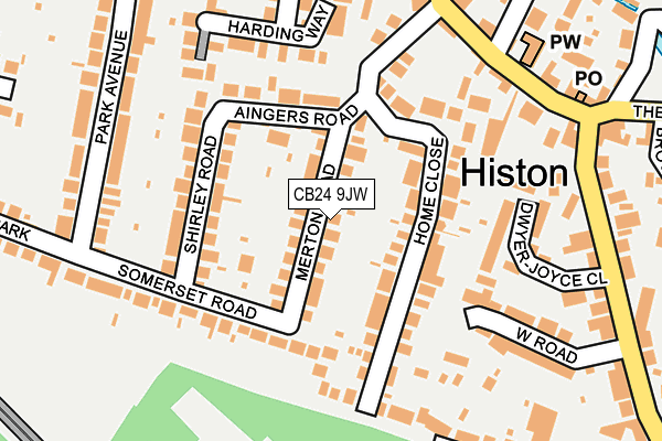CB24 9JW map - OS OpenMap – Local (Ordnance Survey)