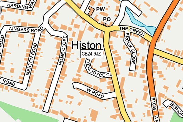 CB24 9JZ map - OS OpenMap – Local (Ordnance Survey)