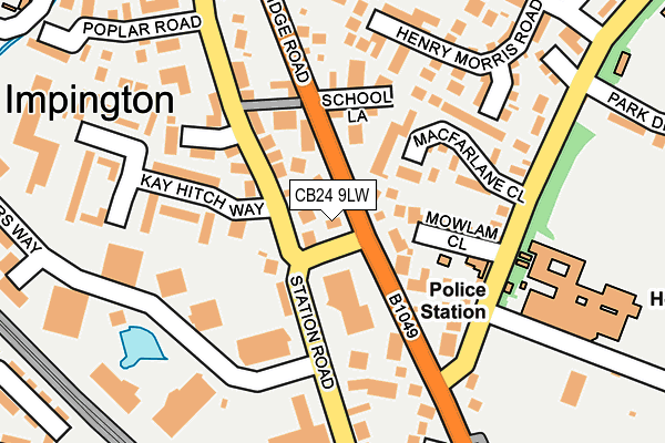 CB24 9LW map - OS OpenMap – Local (Ordnance Survey)
