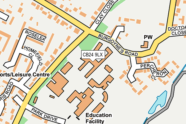 CB24 9LX map - OS OpenMap – Local (Ordnance Survey)