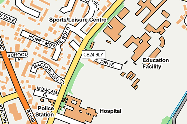 CB24 9LY map - OS OpenMap – Local (Ordnance Survey)