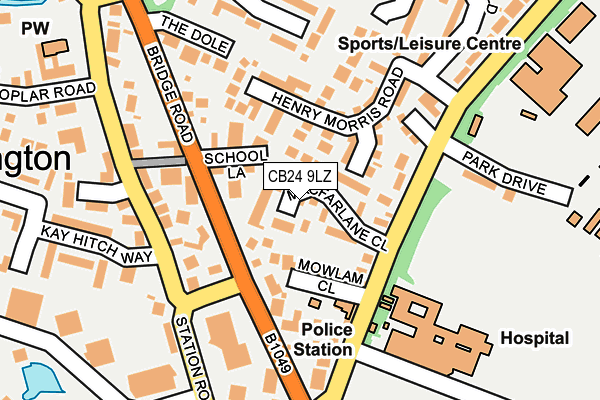 CB24 9LZ map - OS OpenMap – Local (Ordnance Survey)