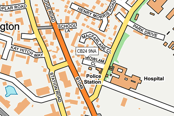 CB24 9NA map - OS OpenMap – Local (Ordnance Survey)
