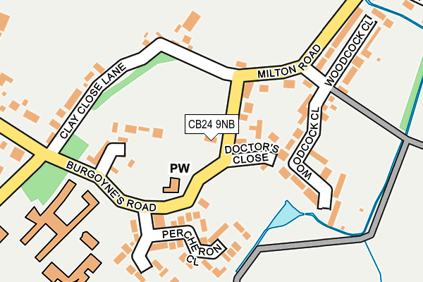 CB24 9NB map - OS OpenMap – Local (Ordnance Survey)